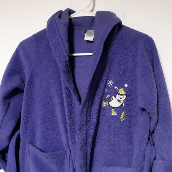 Childrens Place Girls Robe Purple Penguin Medium 7/8 Sleepwear Fleece Pajamas - Picture 2 of 12